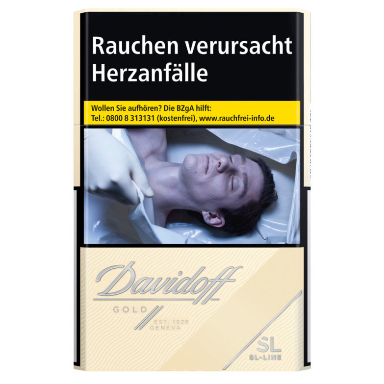 Davidoff Gold Slim Line Zigaretten - Reduzierter Nikotingehalt bei vollem Aroma im Slim-Format